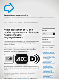 Audio description and language learning article
