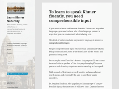 Learn Khmer Naturally Natural Khmer website comprehensible input article
